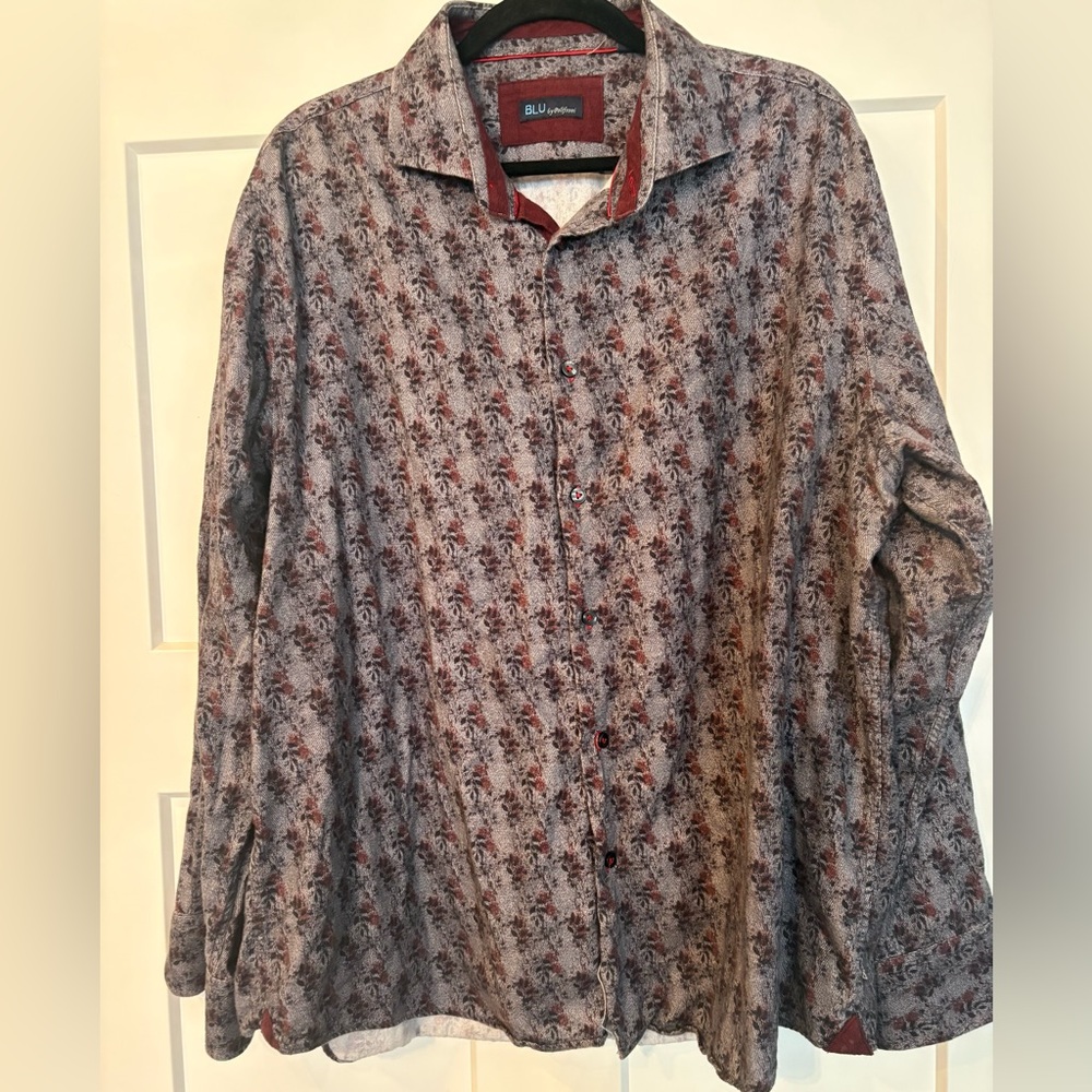 Men's Blu by Polifroni Floral Button Down XXL Shirt